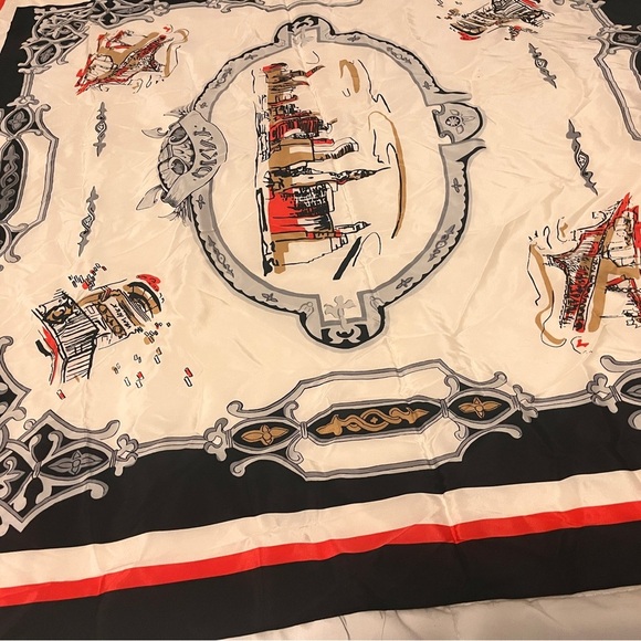 DKNY Graphic Print Vintage  Silk Scarf -  NWT - Picture 1 of 15